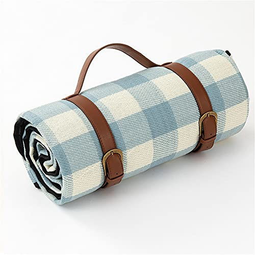 Picknickdecke,Dicke Picknickmatte mit Lederriemen, feuchtigkeitsbeständige Camping-Picknickmatte für den Außenbereich 200 * 200 cm-Langge