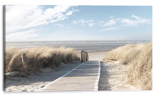 REINDERS Wandbild, Weg durch die Dünen, Wohnzimmer, Wandbild, Wanddeko, Room Decor, MDF, Beige, 70x118cm