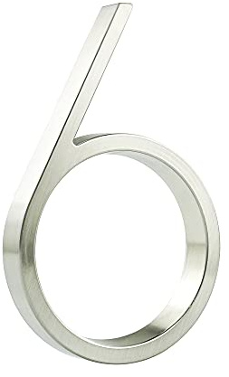 HASWARE Floating House Number Sign: 5 inch Modern Door Signage - Striking for Street Home Address Numerals (6, Silver)