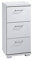 byLIVING Seitenschrank NEBRASKA / Korpus matt weiß / 3 Schubkästen Hochglanz weiß lackiert / kleiner Badschrank mit 3 Schubladen und silberfarbenen Griffen / B 35,5, H 74, T 31,5 cm