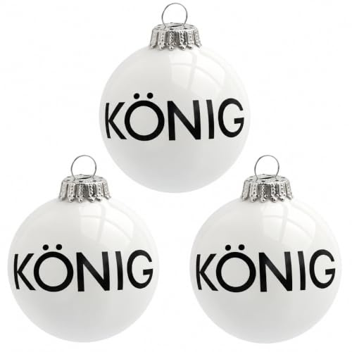 Christbaumkugeln Krippenspiel - Die Krippe für den Weihnachtsbaum - Puristischer Christbaumschmuck - Weihnachtskugeln aus Glas 7 cm - Made in Germany (DREI Könige)