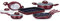 Batterie de cuisine - lot de casserole induction - Set casserole et poele tous feux - Couvercles ventilés en verre - Batterie de cuisine revetement en marbre 10 pieces - Herzberg HG9016-BR