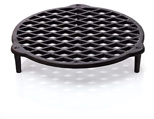 BBQ-Nerd© - Rejilla apilable de hierro fundido (26 cm de diámetro, para ollas de 7,3 y 9 L)
