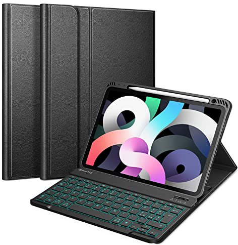 FINTIE Teclado [Italian Layout] para iPad Air 5 2022 / Air 4 2020 10.9” - Teclado retroiluminado de 7 Colores, Negro