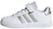 adidas Grand Court Elastic Lace and Top Strap Shoes Tennisschuhe, White/Matte Silver/Matte Silver, 39 1/3 EU