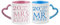 Getagift China Anniversary 20 Years of Being Mr Right & Mrs Always Right Set of 2 Wedding, Valentines Day, Pink and Blue Heart Handle Couple Mug Set. (20 Years)