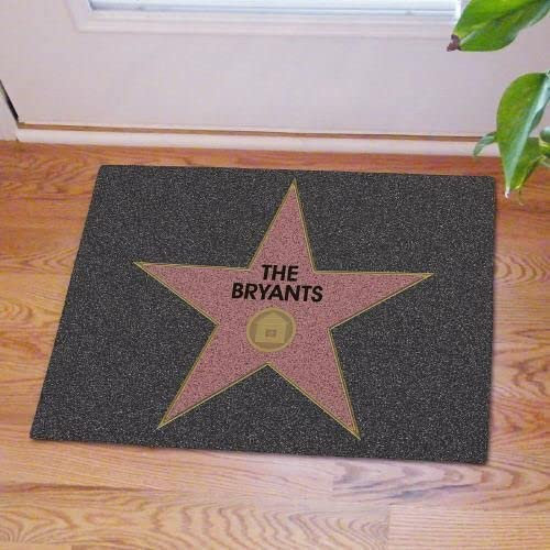 Fußmatte für den Inneneingang, Druck, Willkommen, lustige Fußmatte, Walk of Fame, Stern, individuelles Namen-Design, Fußmatte, Heimdekoration, Heimdekoration, Einweihungsgeschenk