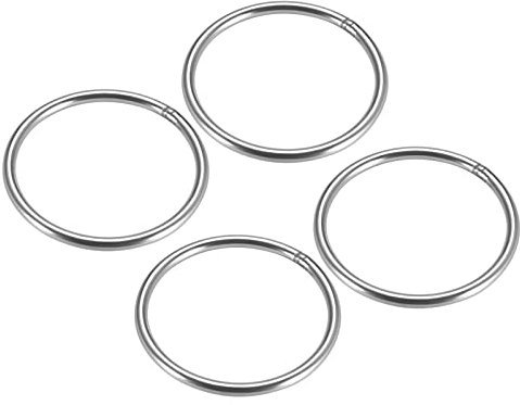 METALLIXITY 4Stk Edelstahl O Ringe 60mm 4mm Geschweißt Rund Ring für Hängende Objekte