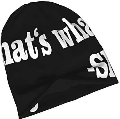 That's What She Said Print Beanie Mütze Strickmütze Freizeitmütze für Männer Frauen Schwarz