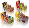 Finew Fridge Organiser Divided, 4 Pack Snack Storage, Plastic Food Organiser Bins with Removable Divider, Clear Practical Drawer Organization Container for Kitchen Cupboard Refrigerator - BPA-free