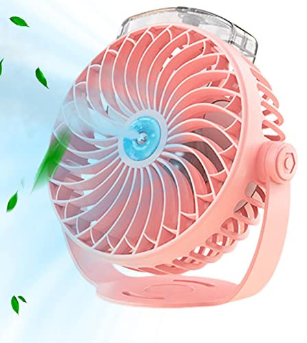 ASTRL Ventilateur brumisateur - Bureau brumisateur USB - Refroidissement extérieur Rotation à 180 ° pour Camping, Tente Plage, lit, Bureau, Camping-Car