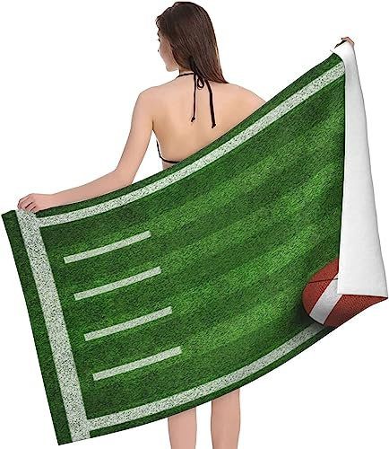 SUBURU American Football Strandtuch Kinder 70x150 cm, Weich Schnell Trocknen Microfaser Handtücher, 3D Strandhandtuch American Football Badetuch Strandlaken Handtuch, Herren Frauen Badetücher