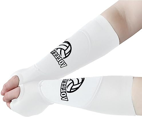 2XK-NOV Volleyball Armschoner für Damen Gewichte zwischen 55kg und 65kg, Unterarmschutz Zubehör für Volleyball Training, Sport Unterarm Ärmel -Handgelenkstützemit Schutzpolster und Daumenloch, 1-Paar