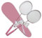VGEBY Badmintonschläger, 2-teiliges Badmintonschläger-Set für Outdoor-Hinterhofspiele, Leichte Badmintonschläger mit Federbällen, Tragetasche für Erwachsene und Jugendliche (Rosa)