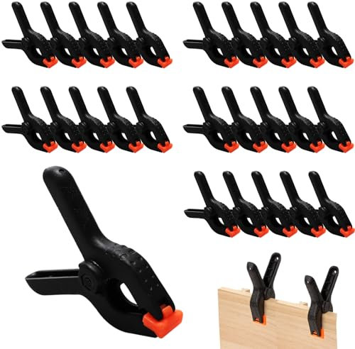 Bateya Morsetti a Molla, 20 Pezzi 2 Pollici Clip a Molla in Nylon, Morsetti da Falegname, Morsetti in Mussola di Plastica, per sfondo fotografico, Studio, Fotografia, Progetti Fai da te