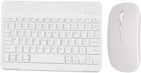 Goshyda Bluetooth-Tastatur- und Maus-Kombination, Wiederaufladbare Kabellose Tragbare Passende Tastatur und Maus, 78 Tasten, Ultraschlanke Tastatur für PC, Laptop, für Tablet, Handy,