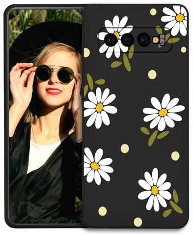 POUHYE Handyhülle für Samsung Galaxy S10 Hülle, Weiche Schlanke Silikon TPU Schutzhülle mit Kamera Schutz, Tough stoßfest Samsung Galaxy S10 Telefon Case Schwarz