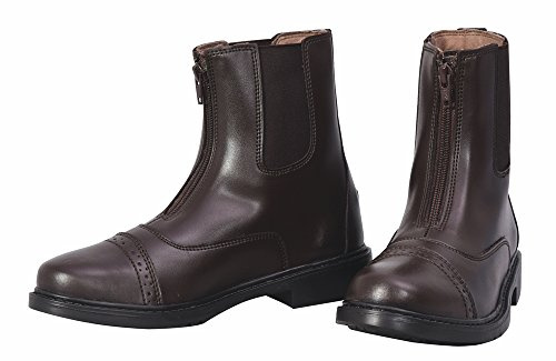 TuffRider Ladies Starter Front Zip Paddock Boots | Durable, Easy to Clean Water-Resistant Horse Riding Boots for Women - Mocha - 11 - Wide