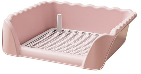 kowaku Inodoro para Perros, Bandeja para Orinal para Perros, Orinal con Poste para conejitos, Animales pequeños de Interior, Rosa