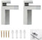 Reggimensola Vetro, Qikuver 2 Pezzi supporto mensola vetro, staffa regolabile per mensole in legno/vetro, in lega di zinco, per ripiano di spessore 5-30 mm (Argento F)