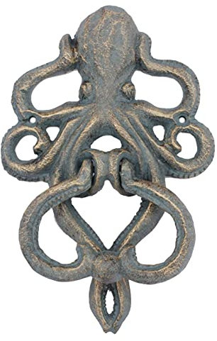 Vintage Haustürklopfer, Oktopus-Form, Haupttürklopfer mit großem Schäkel, antike Terrassenschrankgriffe, handgefertigte Heimdekoration gem
