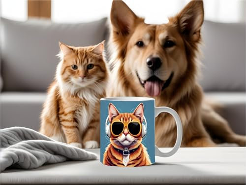 HD PRINT4YOU Tazza da caffè – Tazza fotografica stampata personalizzata in ceramica con motivo a tema gatto mamma (Cat Mom)