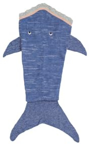 Crochetts Decke, Blau, Hai, 70 x 140 x 2 cm