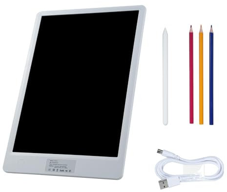 CaalLogt Tablette d'écriture LCD A4, planche à dessin LED, ultra plate, rechargeable via USB, planche à copier LED à intensité variable, pavé lumineux multifonction 2 en 1