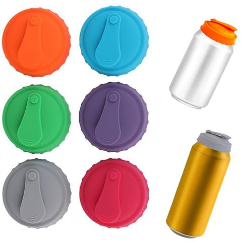 6er Set Silikon Dosenverschlüsse für Getränkedosen,Wiederverwendbare Deckel für Bierdosen, Cola-Dosen, Soda-Dosen,In 6 Farben,Mit Strohhalm-Öffnung und Staubschutz,Geeignet für 2,1-Zoll Dosen
