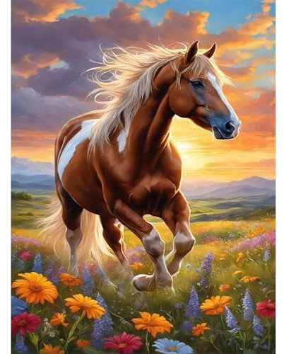 Pujeknm Kit de peinture à l'huile par numéros - Pour adultes et enfants - Avec 3 pinceaux et peinture acrylique - Kit de peinture à l'huile - Cadeau - 30 x 40 cm - Sans cadre