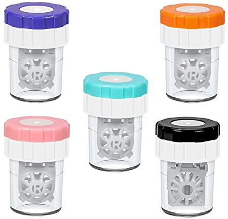 Didiseaon 5pcs Contacts Lens Cleaners Manual Rotation Lenses Washer Portable Lens Cleaning Machine for Daily Care Fast Cleaning