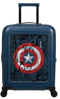 American Tourister Dashpop Disney - Spinner S, Erweiterbarer Handgepäck, 55 cm, 41/47 L, Mehrfarbig (Captain America Shield)