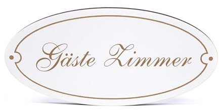 Dekolando Deko Türschild oval - Gäste Zimmer - Schild 15 x 7 cm - Schilder Türschilder Namensschilder Wohnung selbstklebend Holzschild Tür Holzschilder