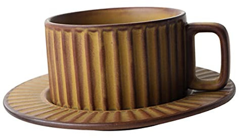 KICHOUSE 1 Set Tazza Da Caffè e Piattino Tazza Da Cappuccino Tazzine Da Espresso Bicchiere Da Caffè Tazze Tazza Da Caffè Espresso Tazza Da Tè Regali Espresso Tazzina Da Espresso Ceramica