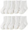 QIYIENDIAN 10 paia di calzini per neonati Calzini in cotone morbido elastici per neonati in tinta unita per bambini unisex(White,0-6M)