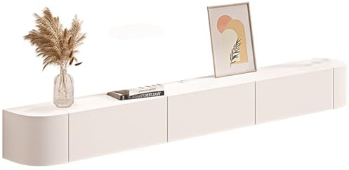 Schwebender TV-Ständer TV-Media-Konsole Texturiert für Schönheit, Sicherheit und Langlebigkeit Geeignet für eine breite Palette von Anwendungen(Weiß,160 * 20 * 24cm)