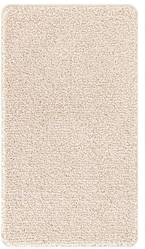 vidaXL Baumwoll-Badematte in Creme | rutschfest & weich | Maschinenwaschbar | Stylisches rechteckiges Badteppich für Badezimmer & Teppiche | Innen | Dekorativ | Zeitgenössisch | Hygienisches Zubehör