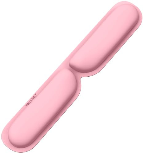 TECKNET Keyboard Wrist Rest Mouse Pad, Non-Slip Ergonomic Keyboard Wrist Support with Comfortable Memory Foam for Gaming, Office, Laptop, Computer (Pink)