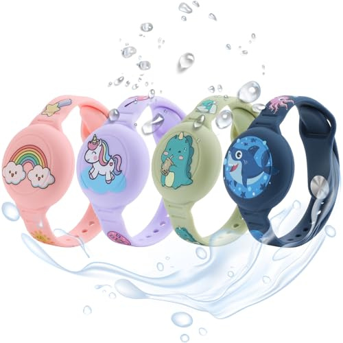 MIRPARVA Kinder Armband für AirTag, Silikon Wasserdicht Armband Kompatibel mit AirTag, Versteckt Hülle für Kleinkind Erwachsene
