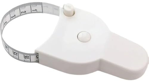 kinoco Retractable Body Tape Measure, 150 cm Portable Measuring Tape with Push-Button Lock System, for Accurate Measurements of Arm, Waist, Hips, Thigh, Chest & More (White)