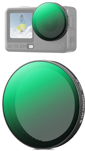 K&F CONCEPT Clip-On Variabler ND4-32 Filter für DJI Osmo Action 6, 2-5 Stop, Neutraldichtefilter zur Lichtreduzierung, Graufilter Mehrfach Beschichtetes HD-Optikglas, Actionkamera-Zubehör