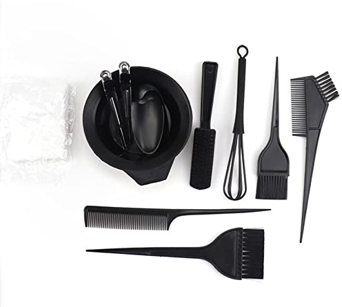 Pongnas 12PCS Hair Dye Coloring Kit Hair Tinting Bowl Color Combs Dye Brushes Ear Covers Shawl Shower Cap Stirrer for Salon and Home Use