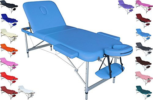 Polironeshop Europa - Table de Massage en Aluminium Professionnelle pour Tatouage, Esthétique, Soins du Corps, Spa, Salon de Beauté, Physiothérapie et Bien-Être
