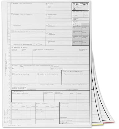 250 x Frachtbrief Einzelsatz 250741 national LKW/KVO Frachtbriefe für Laserdrucker