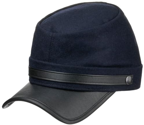 Lipodo Kepi Schildmütze Elegantes Armycap Wollmix Damen Herren Made in Italy Herbst Winter dunkelblau S (54-55 cm)