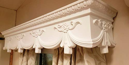 Click CURTAIN BOX VALANCE PELMET WINDOW CORNICE SWAG CROWN CANOPY COVER VICTORIAN 5 feet 60 inches 1524cm x 18.5cm x 18.5 cm EASY FIT