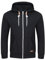 riverso Sweatjacke Herren mit Kapuze Reißverschluss Regular Fit RIVThilo Kapuzenjacke Schwarz XL, Größe:XL, Farbe:Black