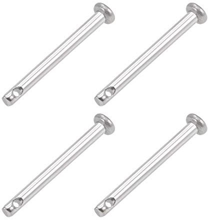 sourcing map 4Stücke Einzelnloch Gabelkopfbolzen Flachkopf 3mm X 30mm 304 rostfrei Stahl Scharnierstift