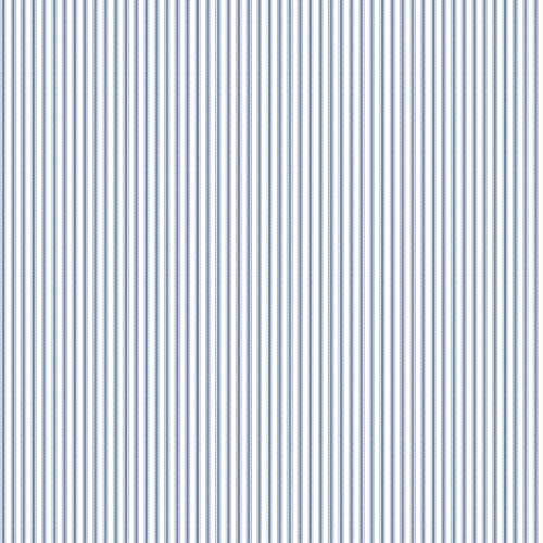Galerie G67927 Miniatures 2 Double Stripe Design Wallpaper, Blue/White, 10m x 53cm