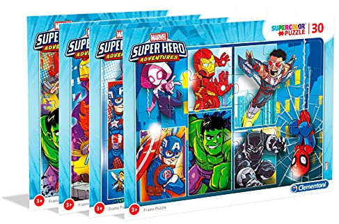 Clementoni 22703 Rahmenpuzzle Superhero – Puzzle 30 Teile ab 3 Jahren, buntes Kinderpuzzle mit Rahmen und großen Puzzleteilen, Geschicklichkeitsspiel für Kinder